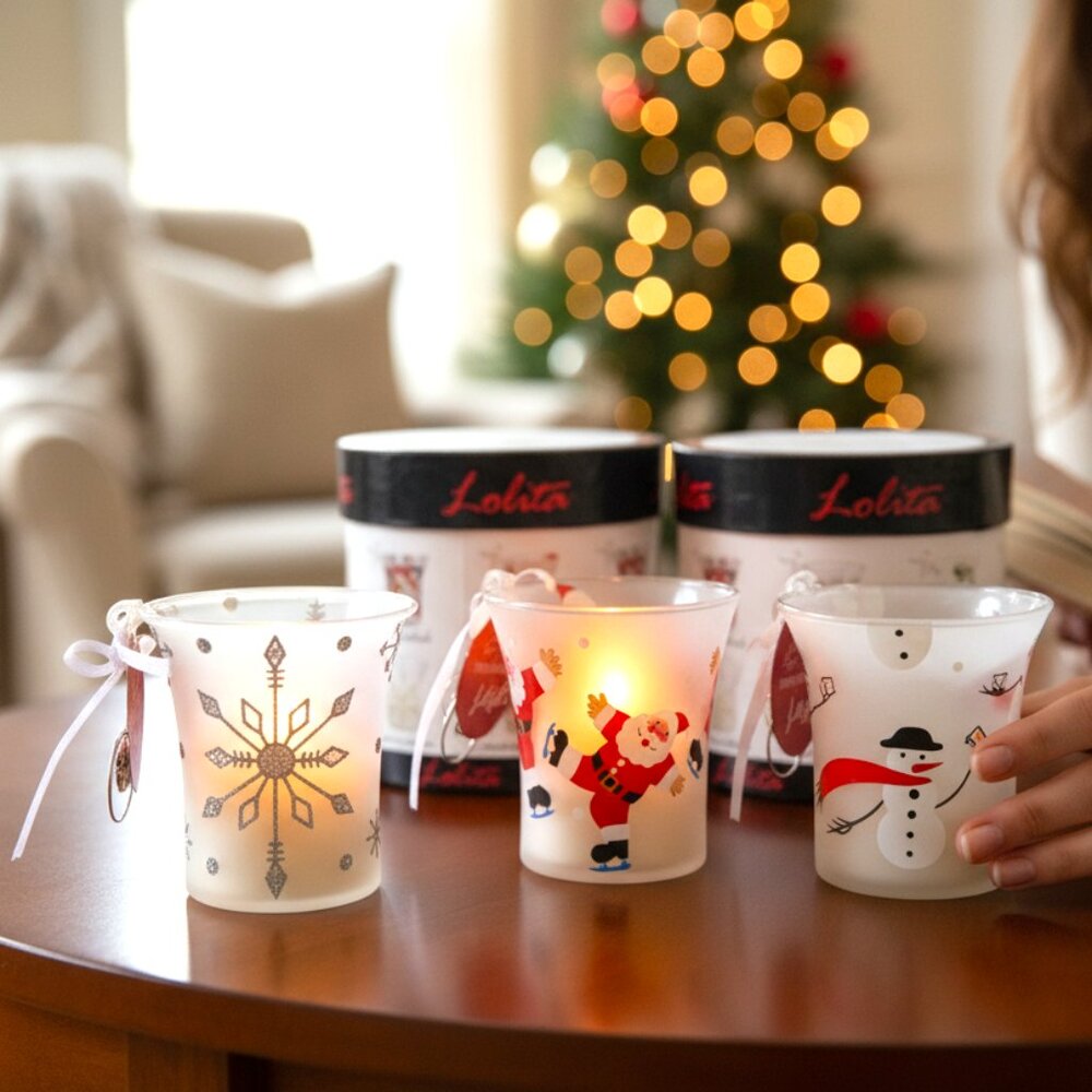 Lolita Hand Painted Glass Candle Ornament Lot of 3 New